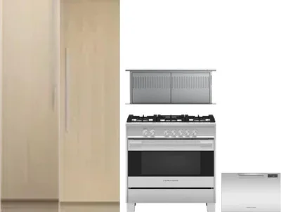 5 Piece Package Includes Refrigerator, Freezer, Range, Hood And Dishwasher